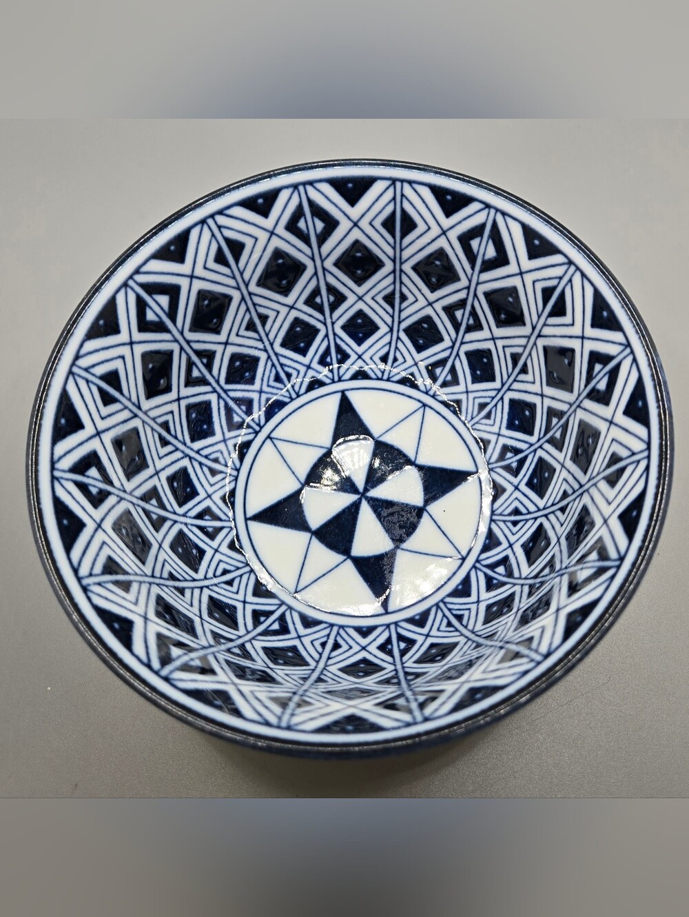 Bowl with Blue & White Design Made in Japan 5" Diameter 3" Tall